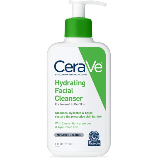 CeraVe - Limpiador facial c/Hialurónico -  Hydrating facial cleanser, 237 ml