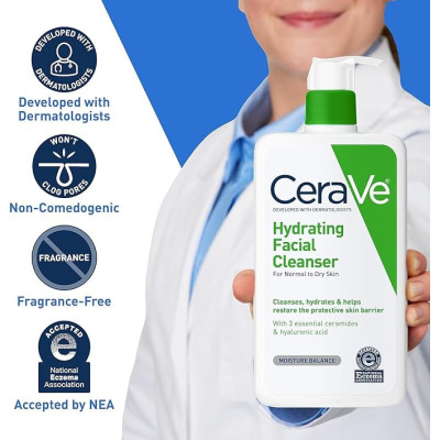 CERAVE - Limpiador facial -  Hydrating facial cleanser, 237 ml