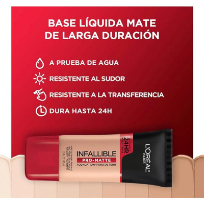 LOREAL - BASE DE MAQUILLAJE L'ORÉAL PARIS INFALLIBLE PROMATTE  - NATUR